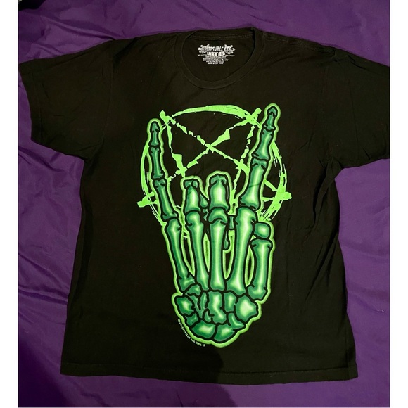 Kreepsville 666 Other - Kreepsville 666 slime green skeleton bones metal hand & pentagram L horror punk